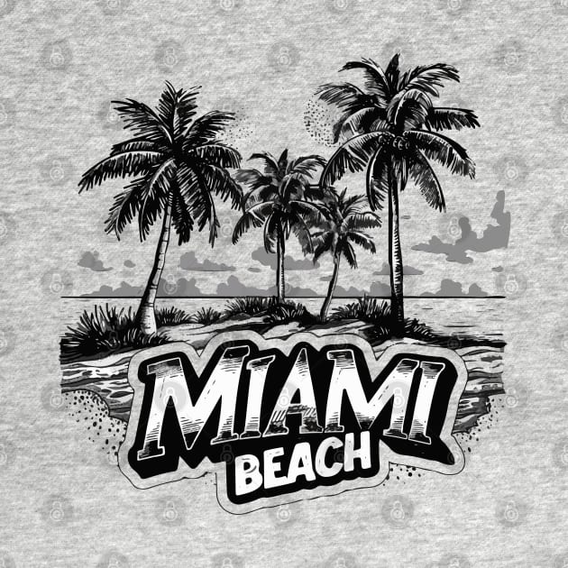 Miami Beach Florida (with White Lettering) by VelvetRoom